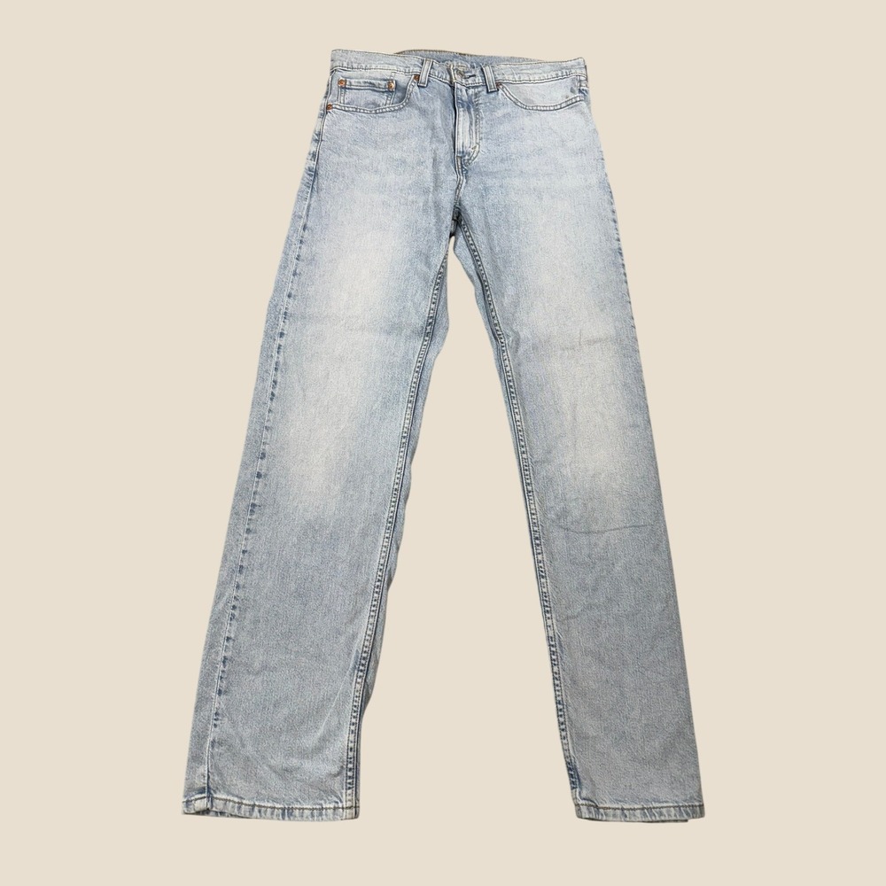 Levis 505 Regular Fit Jeans Light Wash Denim Mens 32x32 Straight Leg Blue